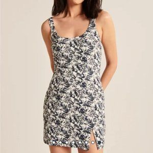 Abercrombie & Fitch 90s Slip Mini Dress Floral & Fruit Navy Print Small Petite